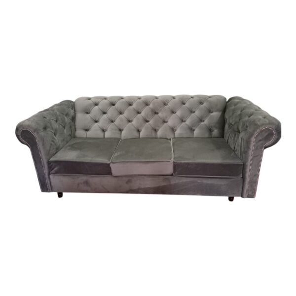 Elegant gray chesterfield sofa