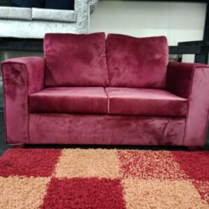 Plush Velvet Maroon Sofa