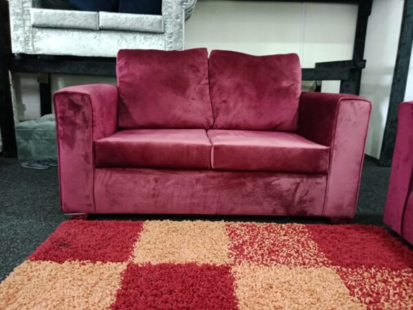 Plush Velvet Maroon Sofa