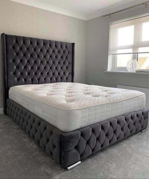 Upholstered Bed Frame with Mattress