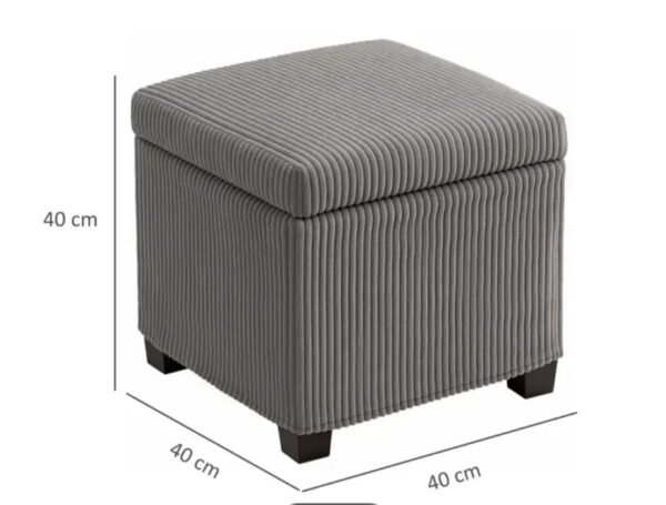 Grey Jumbo Cord Footstool