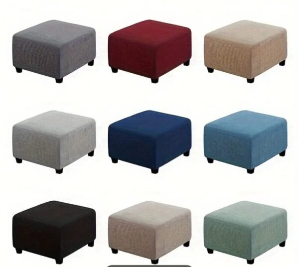 Grey Jumbo Cord Footstool - Image 2