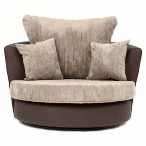 Jumbo cord + pvc leather swival chair