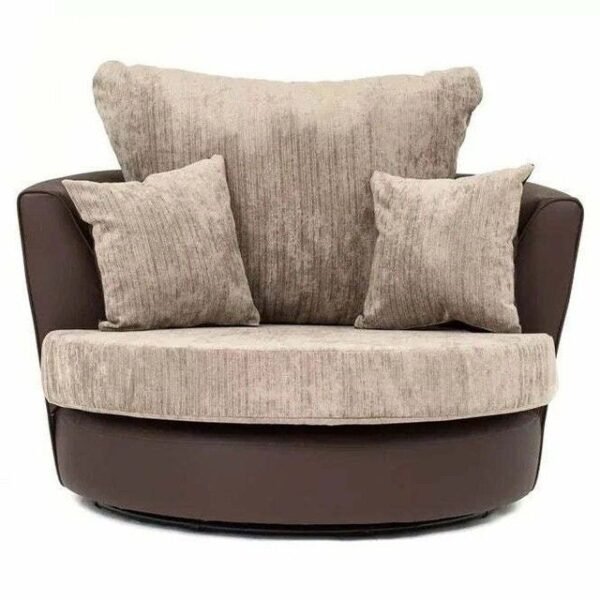 Jumbo cord + pvc leather swival chair