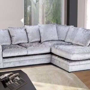 Dylan crush silver crush velvet right hand corner sofa