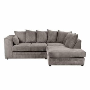 Dylan right hand corner grey jumbo cord sofa