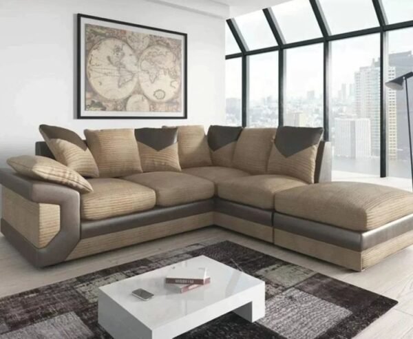 Dino left corner coffee and brow pvc leather