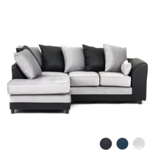 Dylan Velvet Corner Sofa - All Colours  Right/ Left Arm