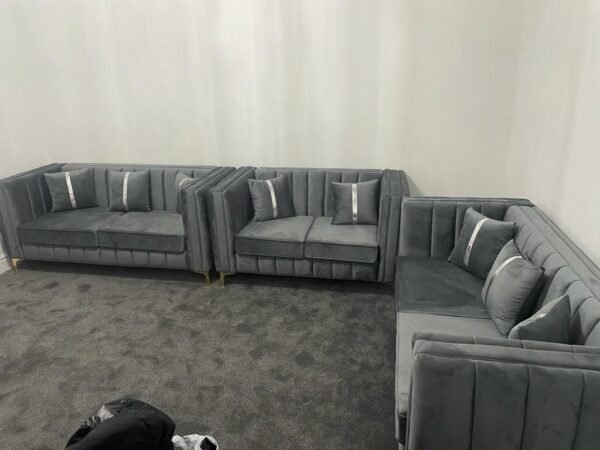 Lyla Grey armchair + 3 seater sofa - Image 2