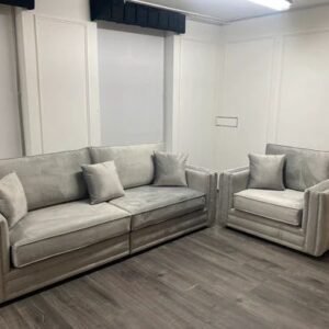 Lyla Grey armchair + 3 seater sofa