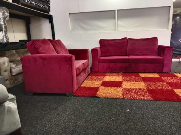 Thin Straight Arm Plush Velvet 3+2 sofa set