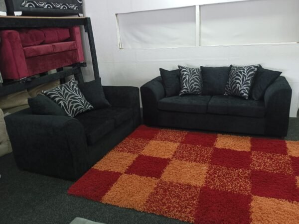 Dylan Chanel Black 3+2 Sofa Set
