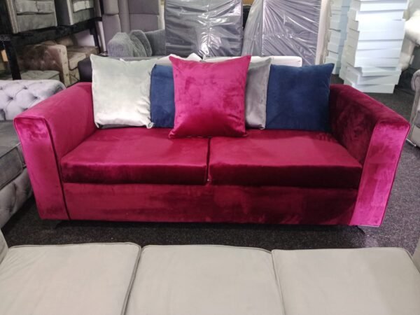 Square Arm 3 Seater Plush Velvet