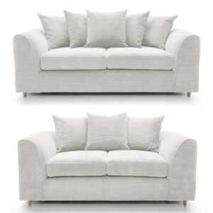 Cream Colour 3&2 Jumbo Cord Sofa