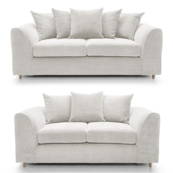 Cream Colour 3&2 Jumbo Cord Sofa