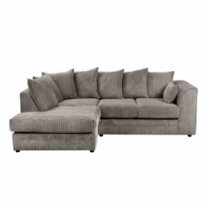 Luxury Jumbo Cord 4 Seater Corner Sofa Grey - Left and Right Arm - Available in Other Colours