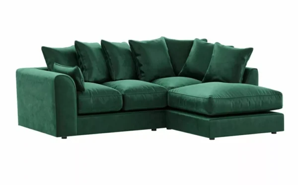 Plush velvet sofa Corner Suite Set green Left right 3&2 Seater - Image 2