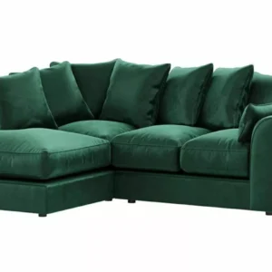 Plush velvet sofa Corner Suite Set green Left right 3&2 Seater