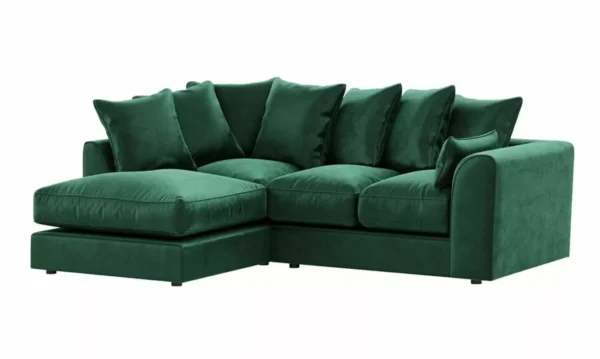 Plush velvet sofa Corner Suite Set green Left right 3&2 Seater