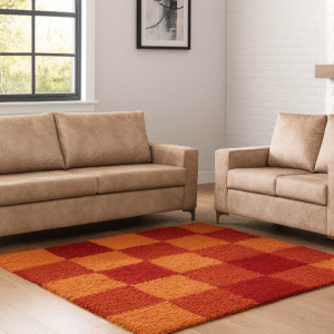 Square Arm 3&2 Seater High Back Sofa
