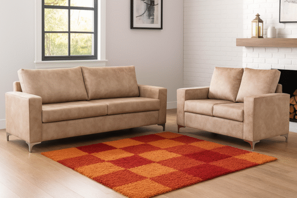 Square Arm 3&2 Seater High Back Sofa